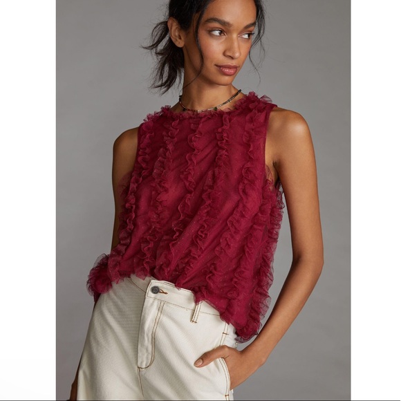 Anthropologie Tops - NWT Anthropology. Maeve ruffled tulle tank.